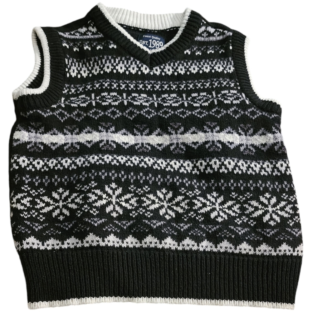 Est. 1989 Place Black & White Sweater Vest - Size XS (4)